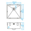 CARESSI CAPP40R6R0 spoelbak 400x400mm opbouw/onderbouw/vlakinbouw HPL-bladen