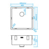 CARESSI CAPPFWD40R10 spoelbak 400x400mm opbouw/onderbouw/vlakinbouw HPL-bladen