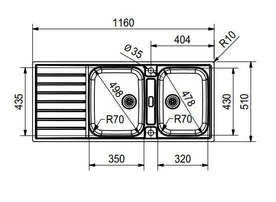 Franke AGX 221 Spoelbakken RVS 1270635632