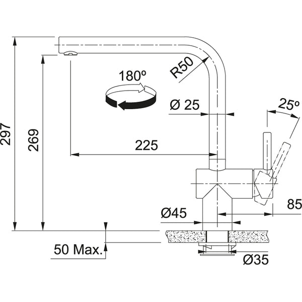 Franke Atlas Neo Sensor Keukenkraan RVS 1150625489