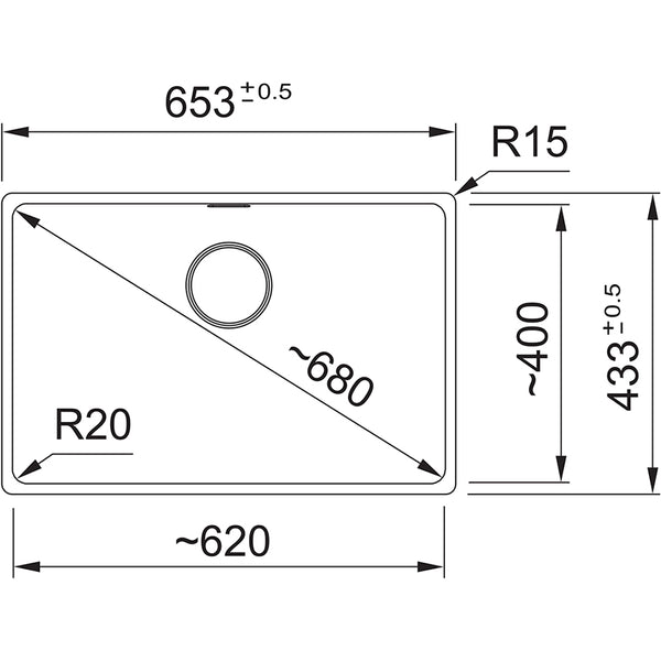 Franke MRG 210/110-62 Spoelbak Mat zwart 1350667707