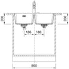 Franke MRG 220/120-35-35 Spoelbakken Mat zwart 1350667734