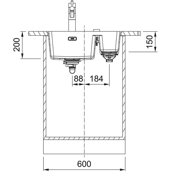 Franke MRG 260/160-34-15 BL Spoelbakken Mat zwart 1350667710