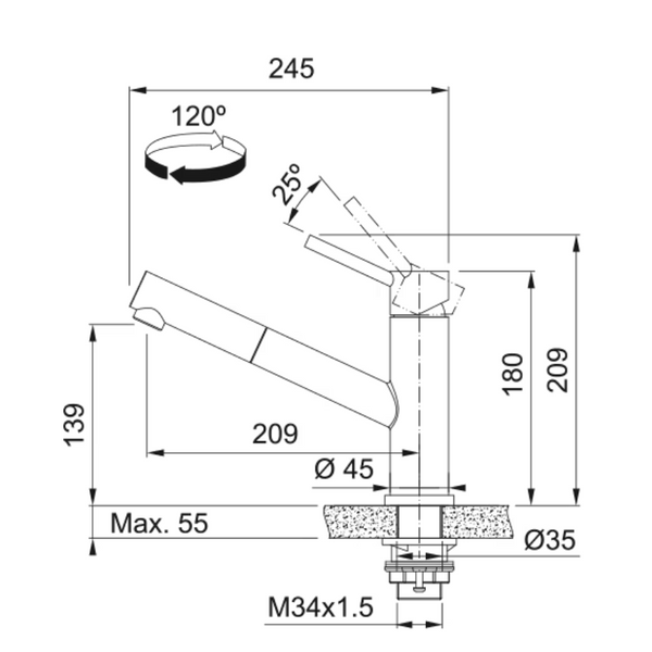 Franke Orbit Keukenkranen RVS 1150569461