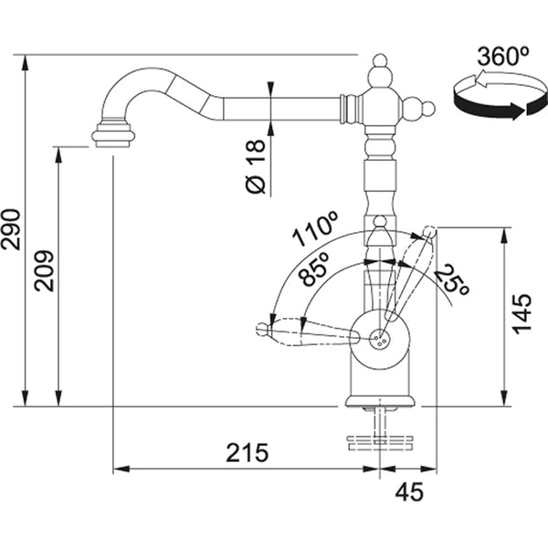 Franke Particolare Old England Keukenkranen Chroom 1150060360