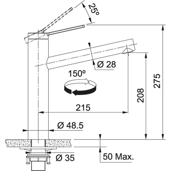 Franke Tango neo Keukenkranen RVS 1150596387