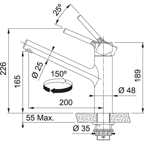 Franke Taros neo Keukenkraan RVS 1150596320