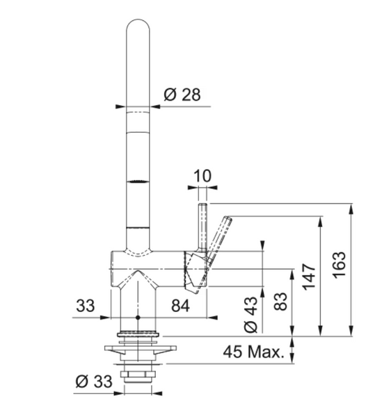 Franke keukenkraan Active J uittrekbare 2 jet uit loop matt black