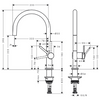 Hansgrohe Talis M54 72804 Mat zwart Keukenkraan Vaste uitloop Rond