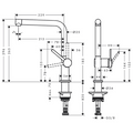 Hansgrohe Talis M54 72840 Mat zwart Keukenkraan Vaste uitloop Recht