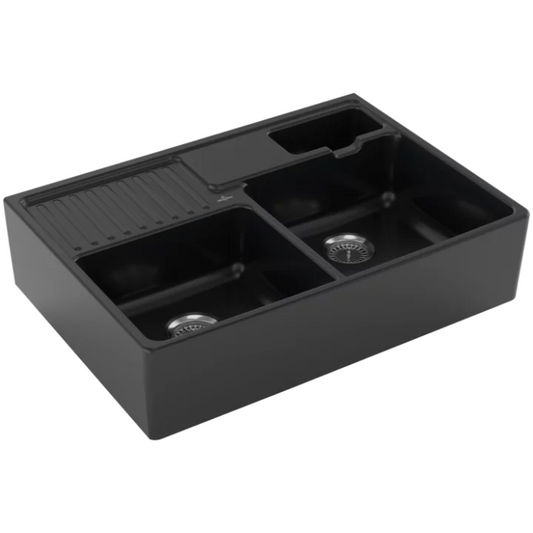 Villeroy & Boch 632391R7 Dubbele Spoelbak Keramisch Pure Black