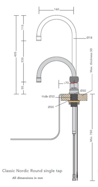 Quooker COMBI+ Classic Nordic Round