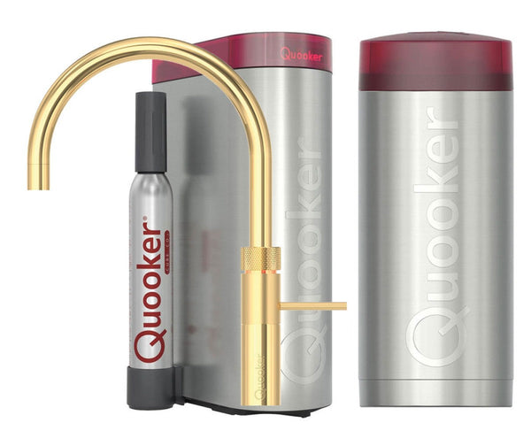 Quooker Fusion Round met COMBI boiler & CUBE reservoir 5-in-1 kraan Goud 0