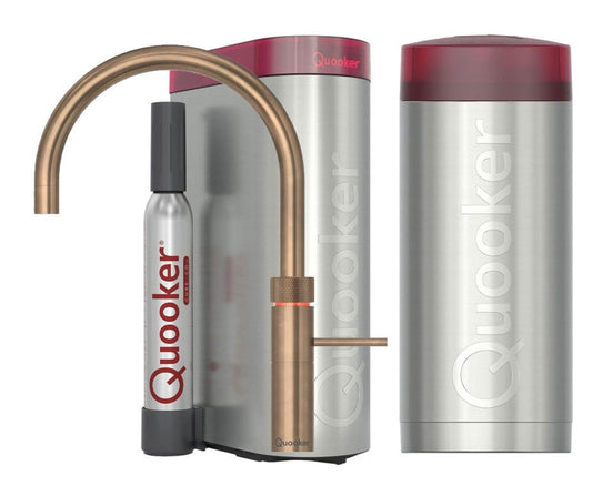 Quooker Fusion Round met COMBI boiler & CUBE reservoir 5-in-1 kraan Messing Patina 0