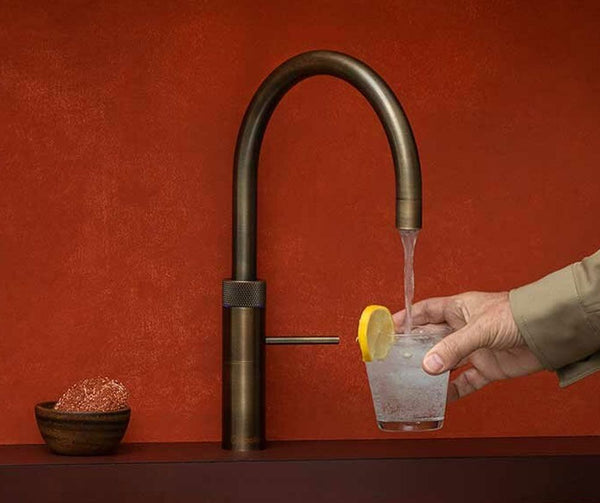 Quooker Fusion Round met COMBI boiler & CUBE reservoir 5-in-1 kraan Messing Patina 1