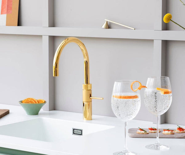 Quooker Fusion Round met PRO3 boiler & CUBE reservoir 5-in-1 kraan Goud 1