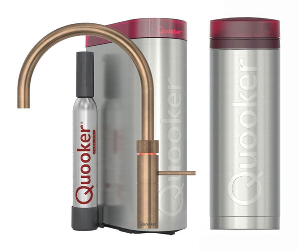 Quooker Fusion Round met PRO3 boiler & CUBE reservoir 5-in-1 kraan Messing Patina 0