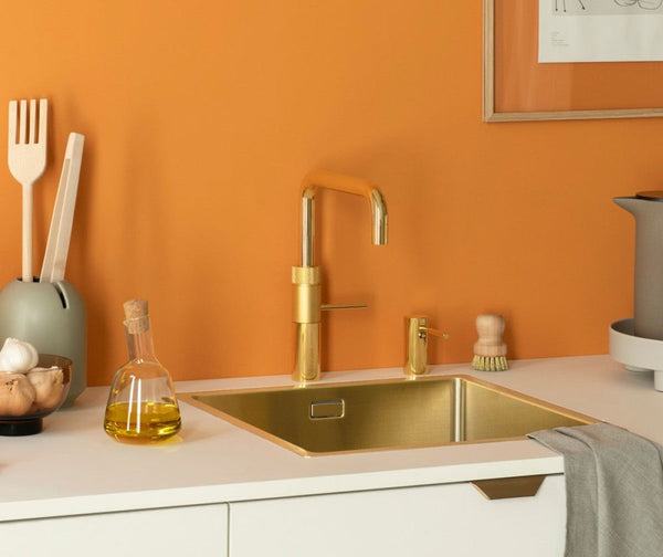 Quooker Fusion Square met COMBI boiler & CUBE reservoir 5-in-1 kraan Goud 2