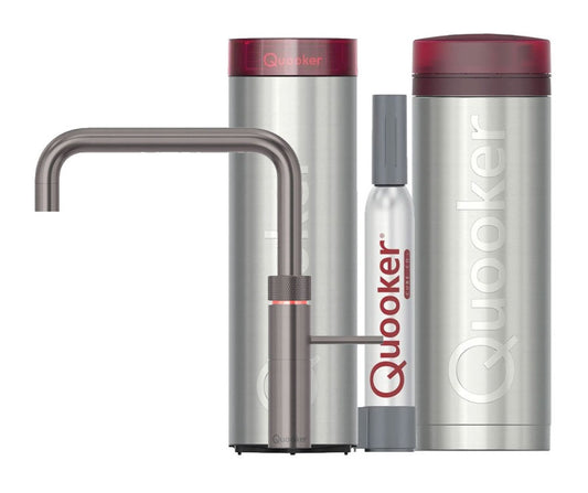 Quooker Fusion Square met PRO3 boiler & CUBE reservoir 5-in-1 kraan Gun Metal 0