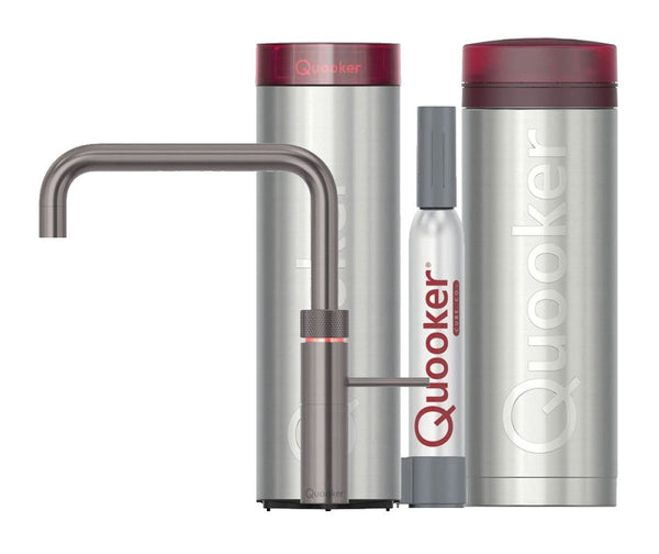 Quooker Fusion Square met PRO3 boiler & CUBE reservoir 5-in-1 kraan Gun Metal 0