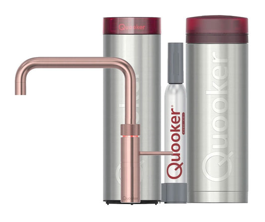 Quooker Fusion Square met PRO3 boiler & CUBE reservoir 5-in-1 kraan Rose Copper 0