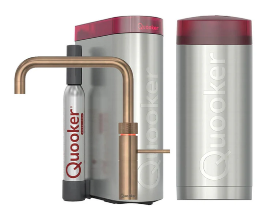Quooker Fusion Vierkant met COMBI+ boiler & CUBE reservoir 5-in-1 kraan Messing Patina 0