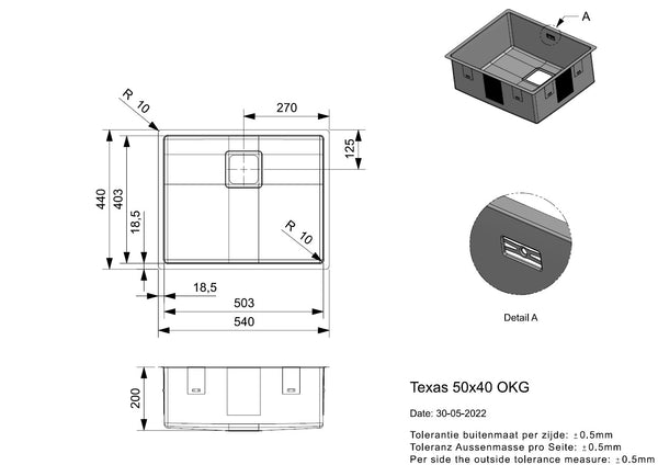 Reginox Texas 50x40 OKG