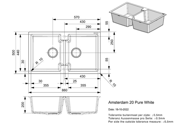 Reginox Amsterdam 20 Pure White