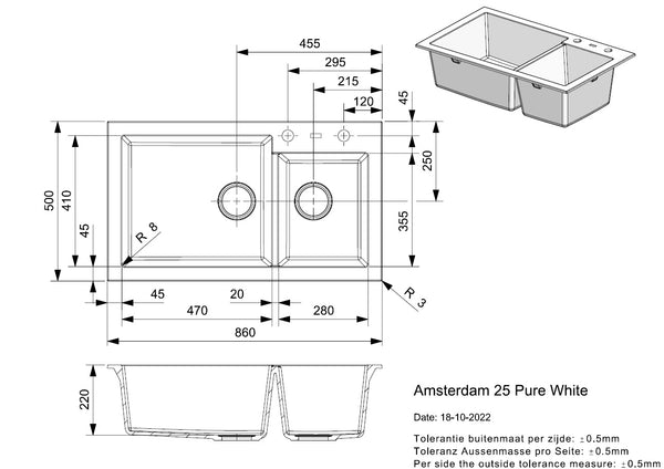 Reginox Amsterdam 25 Pure White