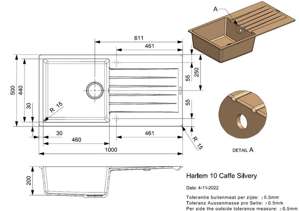 Reginox Harlem 10 Caffe Silvery