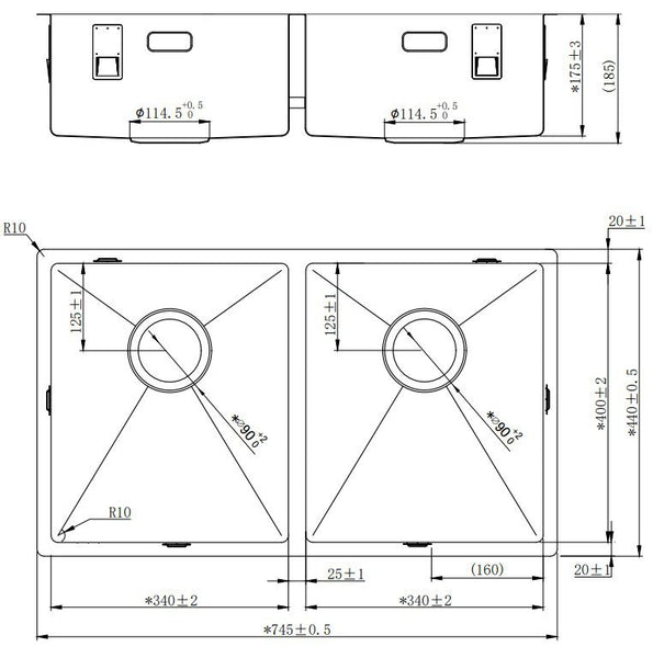 Lorreine 3434-R RVS Spoelbak