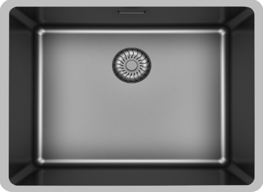 Caressi CAPPMX50R20GM Gun Metal Spoelbak 50x40 cm – Op-, Onder- en Vlakbouw