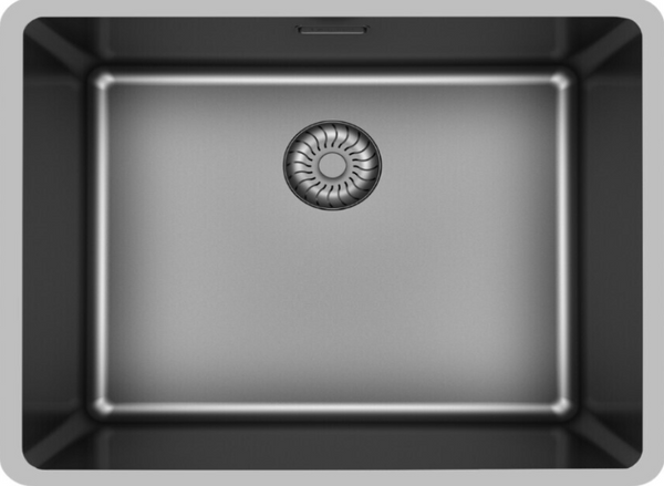 Caressi CAPPMX50R20GM Gun Metal Spoelbak 50x40 cm – Op-, Onder- en Vlakbouw