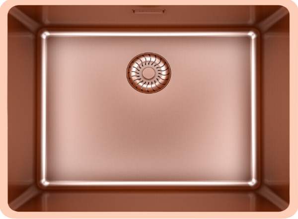 Caressi CAPPMX50R20CO Copper Spoelbak 50x40 cm – Op-, Onder- en Vlakbouw
