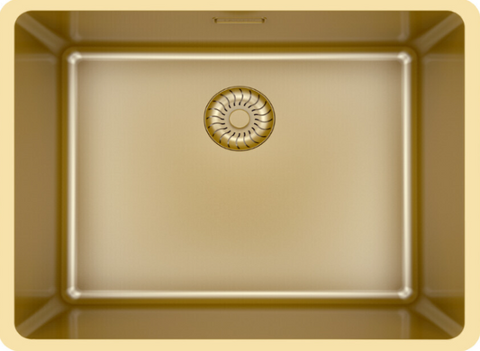 Caressi CAPPMX50R20G Goud Spoelbak 50x40 cm – Op-, Onder- en Vlakbouw