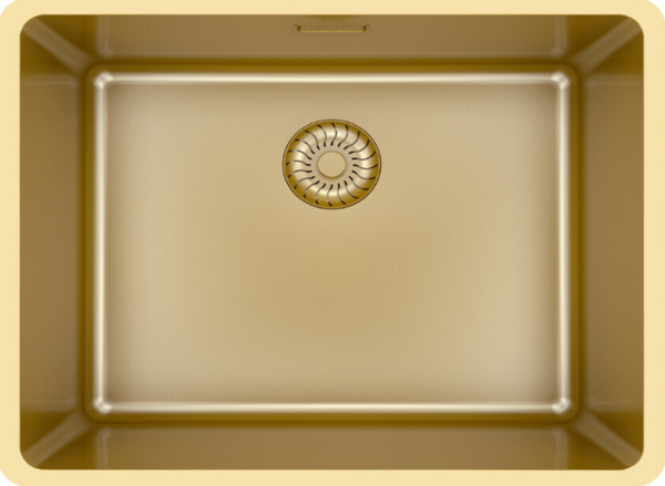 Caressi CAPPMX50R20G Goud Spoelbak 50x40 cm – Op-, Onder- en Vlakbouw