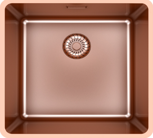 Caressi CAPPMX40R20CO Copper Spoelbak 40x40 cm – Op-, Onder- en Vlakbouw