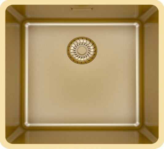 Caressi CAPPMX40R20G Goud Spoelbak 40x40 cm – Op-, Onder- en Vlakbouw