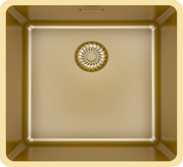 Caressi CAPPMX40R20G Goud Spoelbak 40x40 cm – Op-, Onder- en Vlakbouw