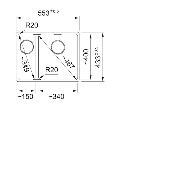 Franke MRG 260/160-34-15 BR Spoelbak black edition 1350667762