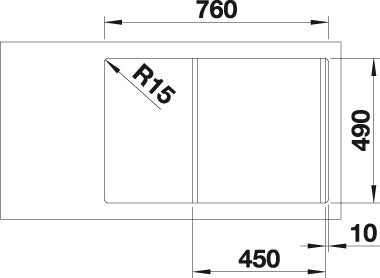 BLANCO AXIA III 45 S spoelbak Graniet wit 523187