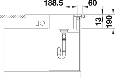 BLANCO AXIA III 45 S spoelbak Graniet wit 523177