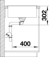 BLANCO AXIA III 45 S spoelbak Graniet antraciet 523173