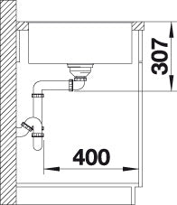 BLANCO AXIA III 45 S-F spoelbak Graniet wit 523202