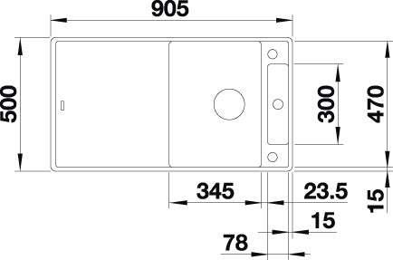 BLANCO AXIA III 5 S-F spoelbak Graniet zwart 525847