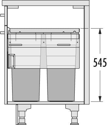 Hailo Euro Cargo Front afvalemmer inbouw 76 liter 3619731