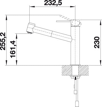 BLANCO AMBIS-S keukenkraan edelstaal RVS geborsteld 525124