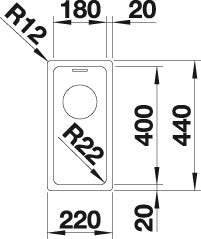 BLANCO ANDANO 180-IF Spoelbak RVS 522951