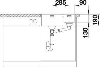 BLANCO ANDANO 340/180-IF Spoelbak RVS 522973