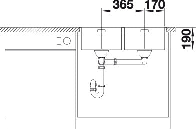 BLANCO ANDANO 340/340-IF Spoelbak RVS 522981